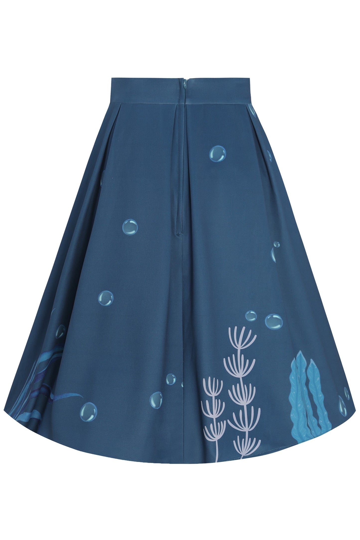Carolyn Blue Seahorse Box Pleated Skirt