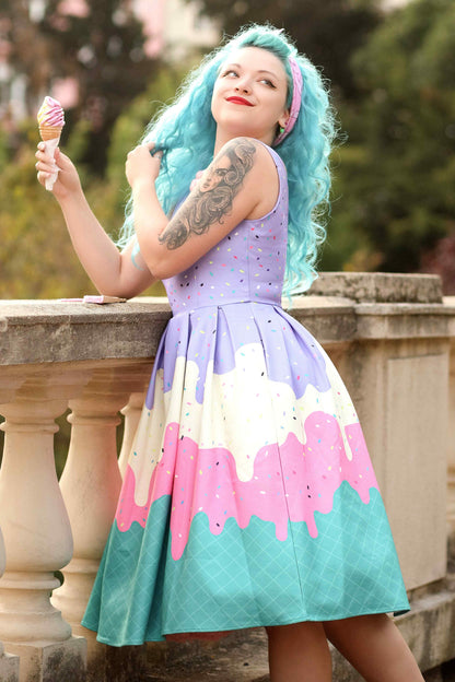 Amanda Summer Sprinkles Ice Cream Cone Swing Dress