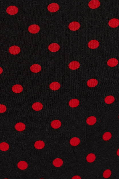 Gloria Black-Red Polka Dot Top
