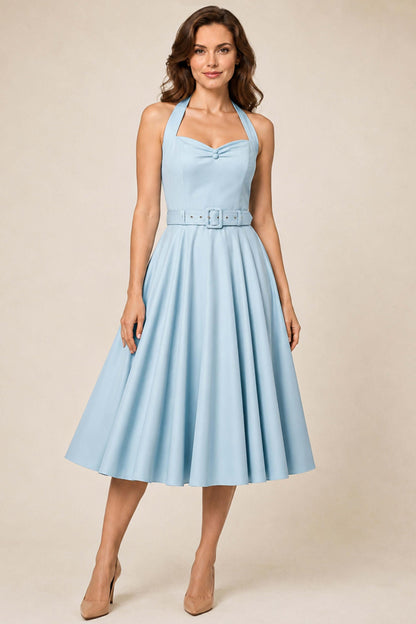 Daisy Light Blue Halter Dress