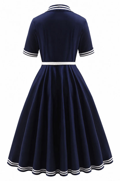Mollie Nautical Full Circle Shirt Dress