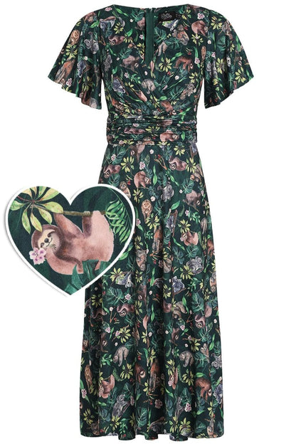 Donna Crossover Koala & Sloth Casual Dress