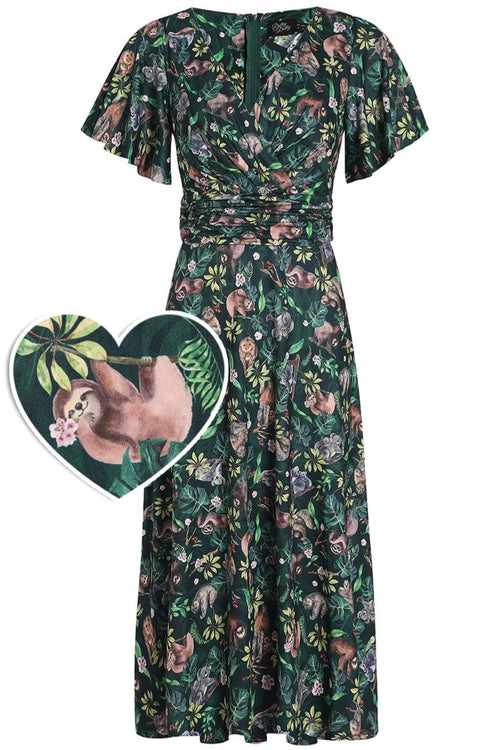 Donna Crossover Koala & Sloth Casual Dress
