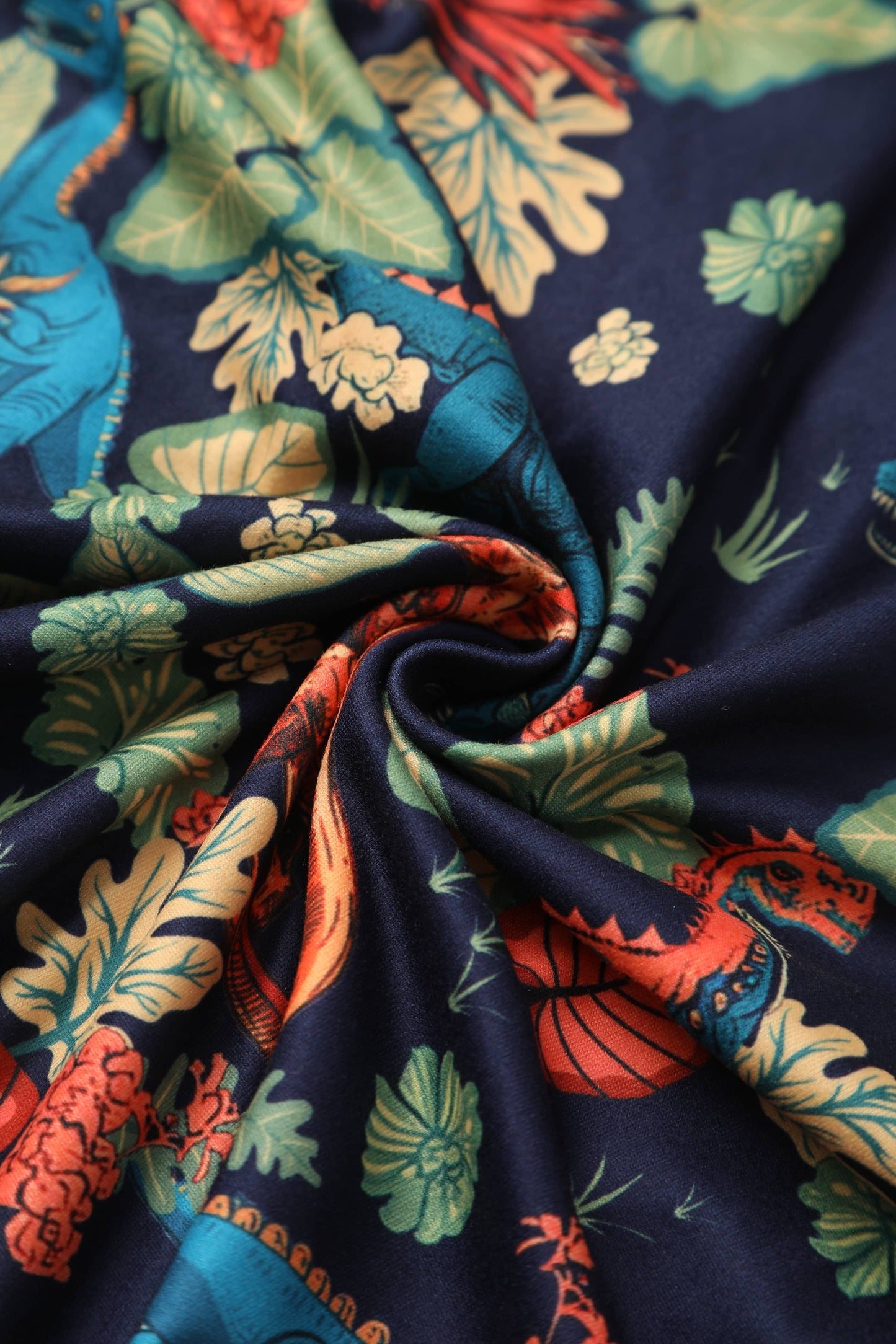 Billie Navy Blue Tropical Dinosaur Dress