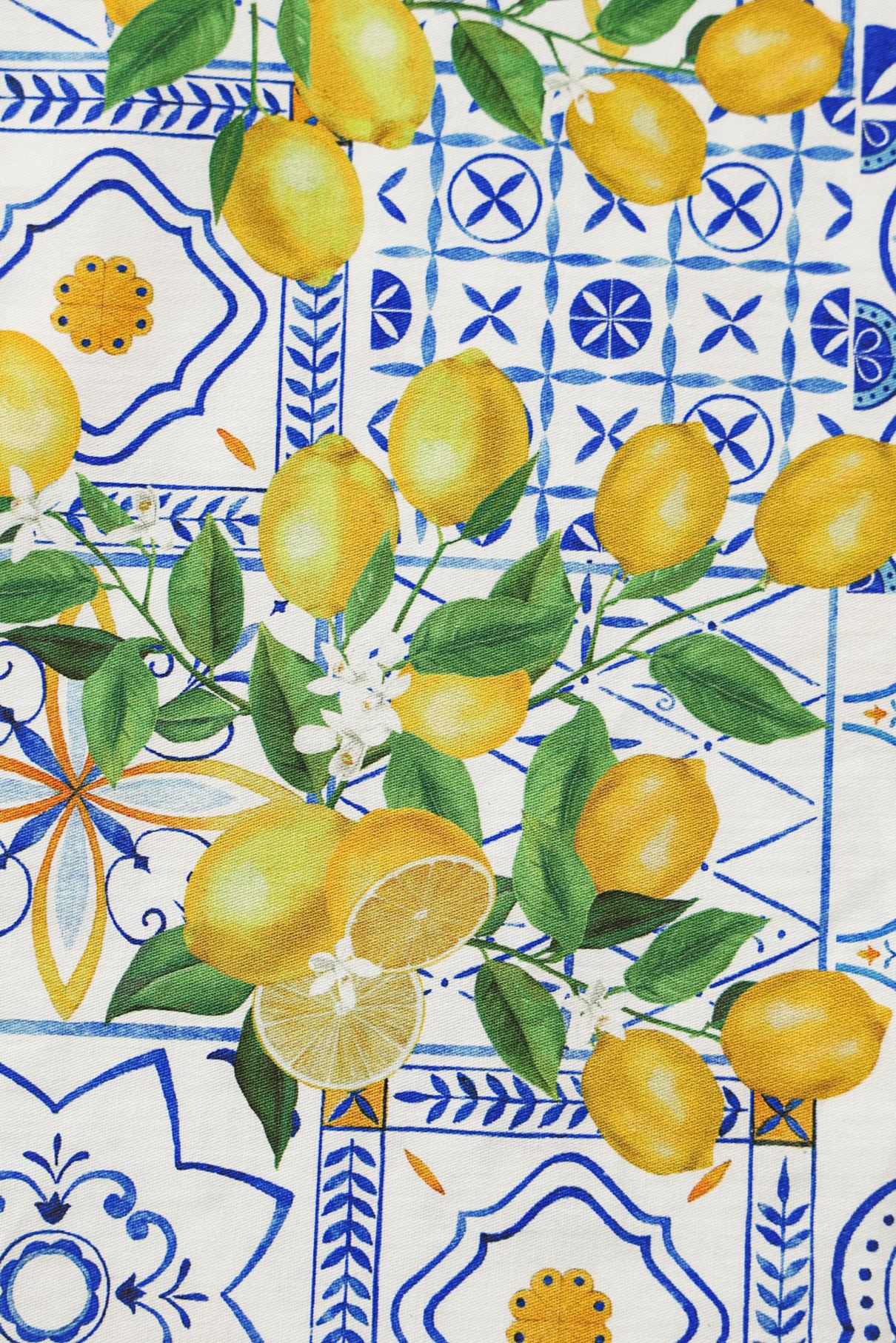 Ophelia Mediterranean Lemon Midi Dress