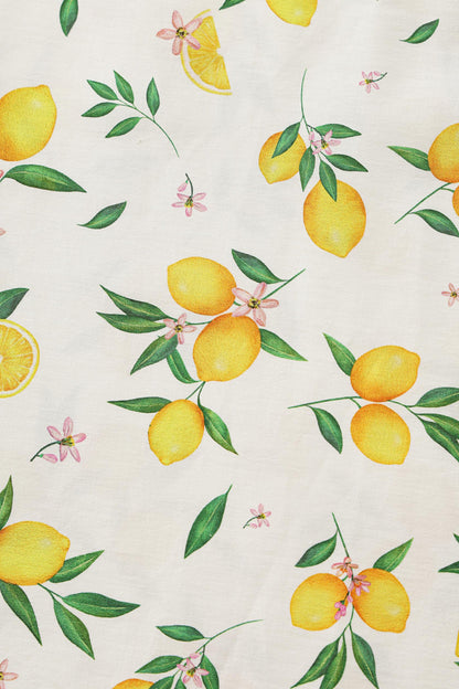 Ophelia White Lemon Midi Dress