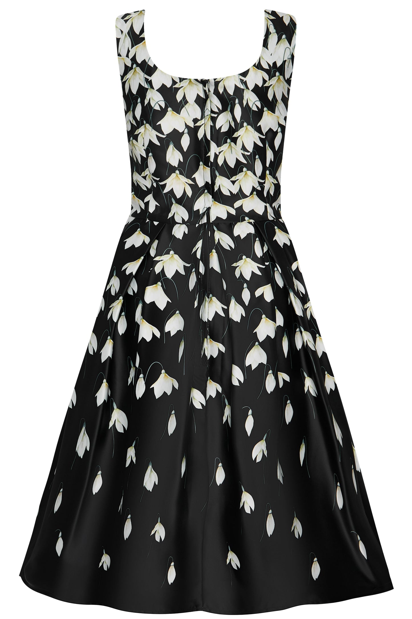 Gorgeous Amanda 50s Inspired Black Swing Dress & Snowdrops