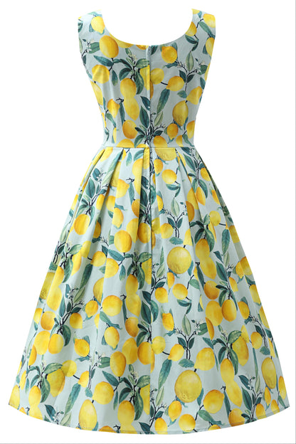 Amanda Summer Lemon Dress In Light Blue