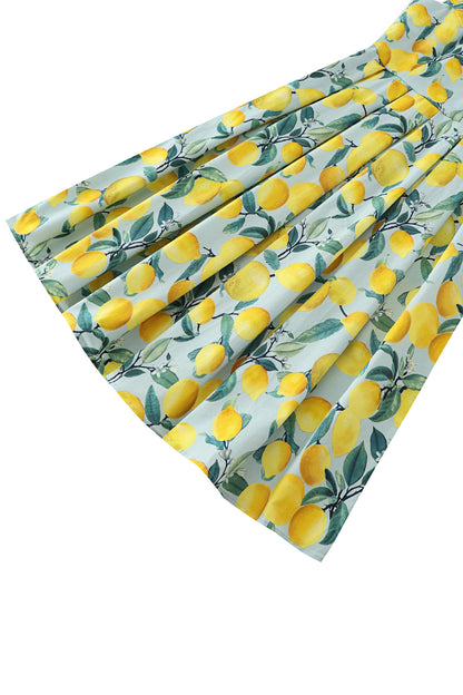 Amanda Summer Lemon Dress In Light Blue