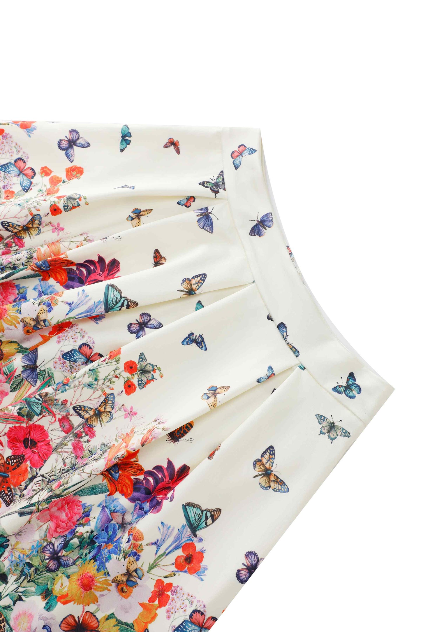 Aisley Butterfly Garden Pleated Midi Skirt