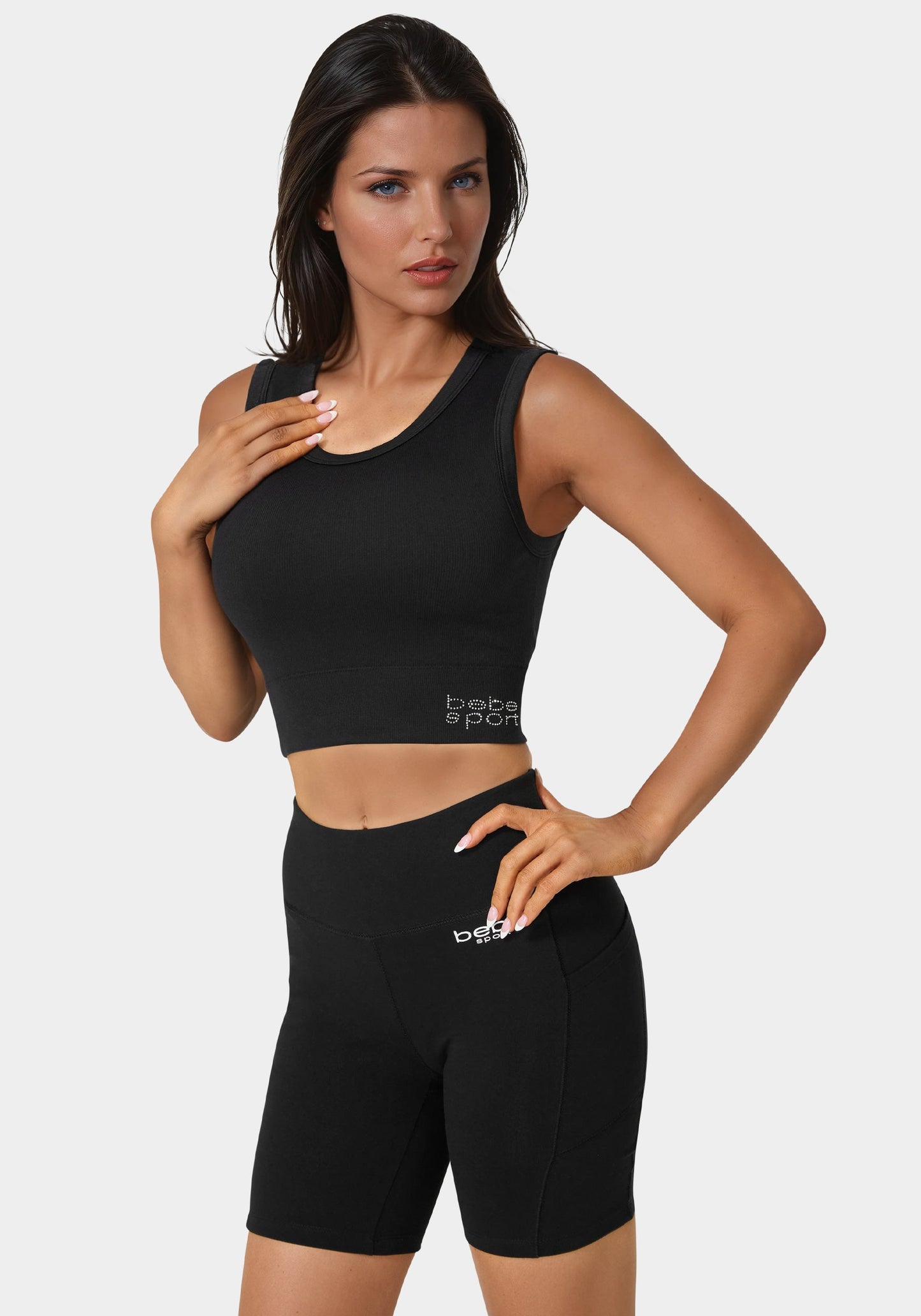 Double Layer Front Seamless Crop Tank