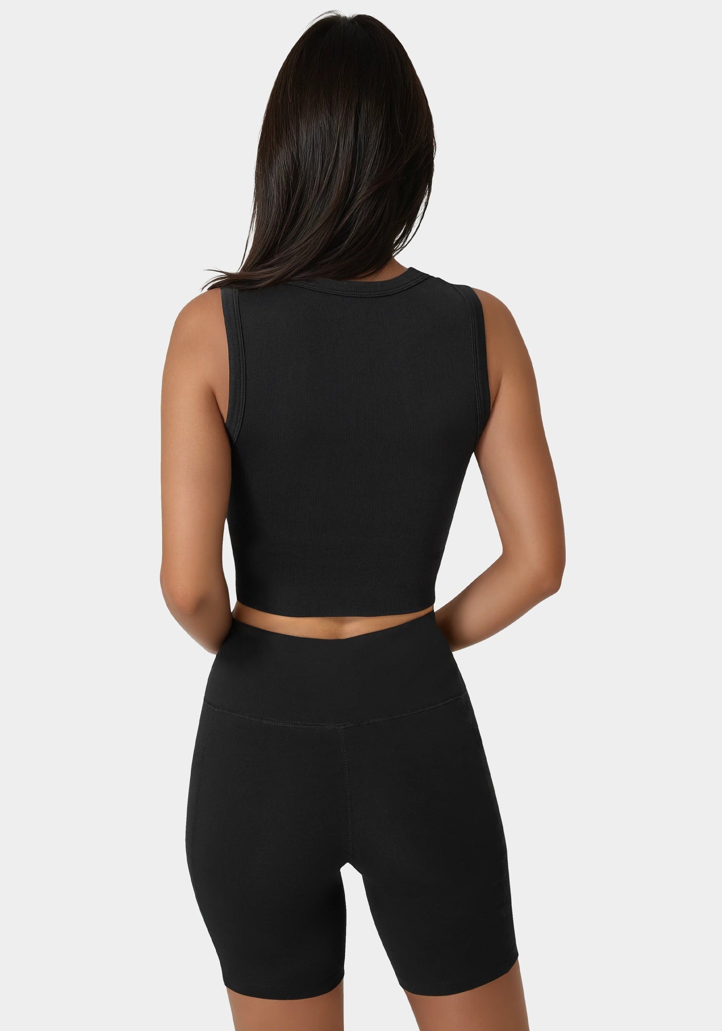 Double Layer Front Seamless Crop Tank