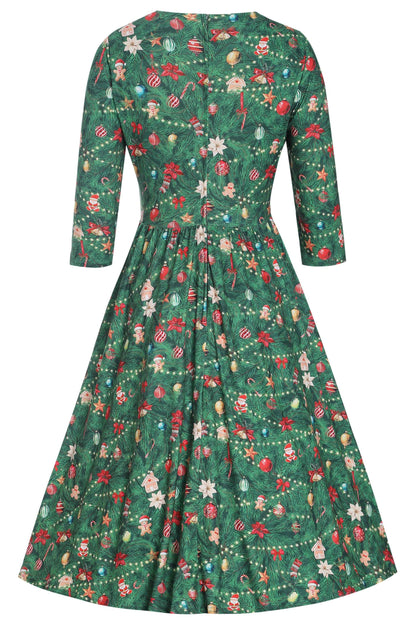 Billie Christmas Tree Long Sleeved Dress