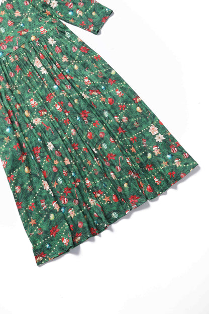 Billie Christmas Tree Long Sleeved Dress