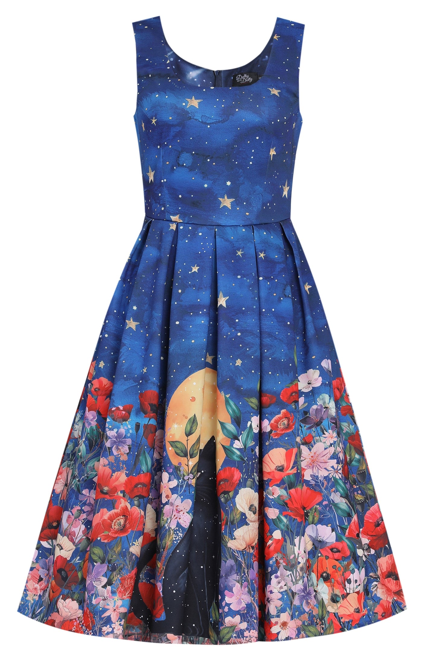 Amanda Black Cat Midnight Garden Swing Dress