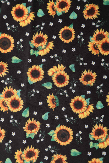 Darlene Black Sunflower Swing Dress