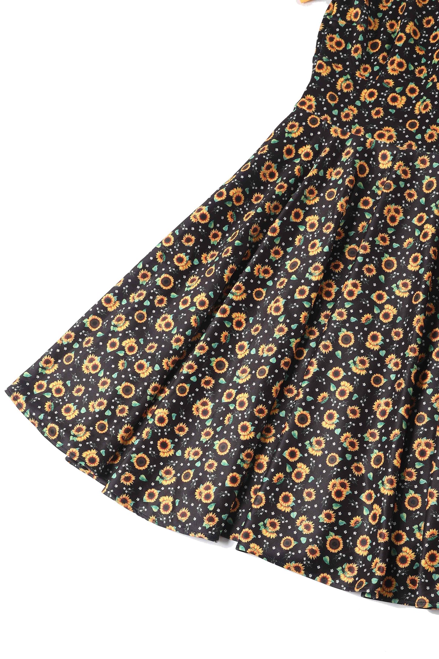Darlene Black Sunflower Swing Dress