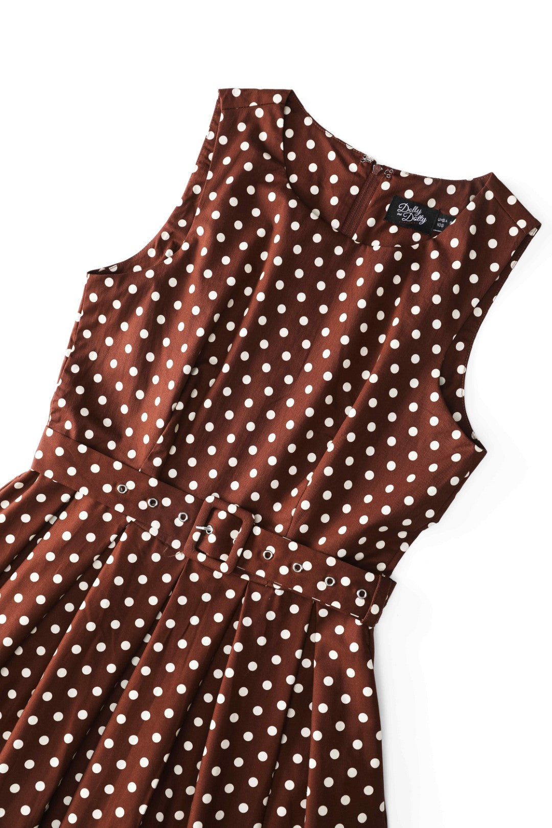 Helen Brown Polka Dot Cotton Midi Dress
