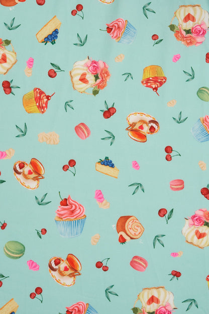 Claudia Sleeved Dress In Pastel Tea Cake Print
