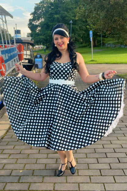 Daisy Black Polka Dot Halter Dress