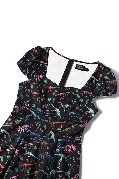 Claudia Black Dinosaur Fossil Dress