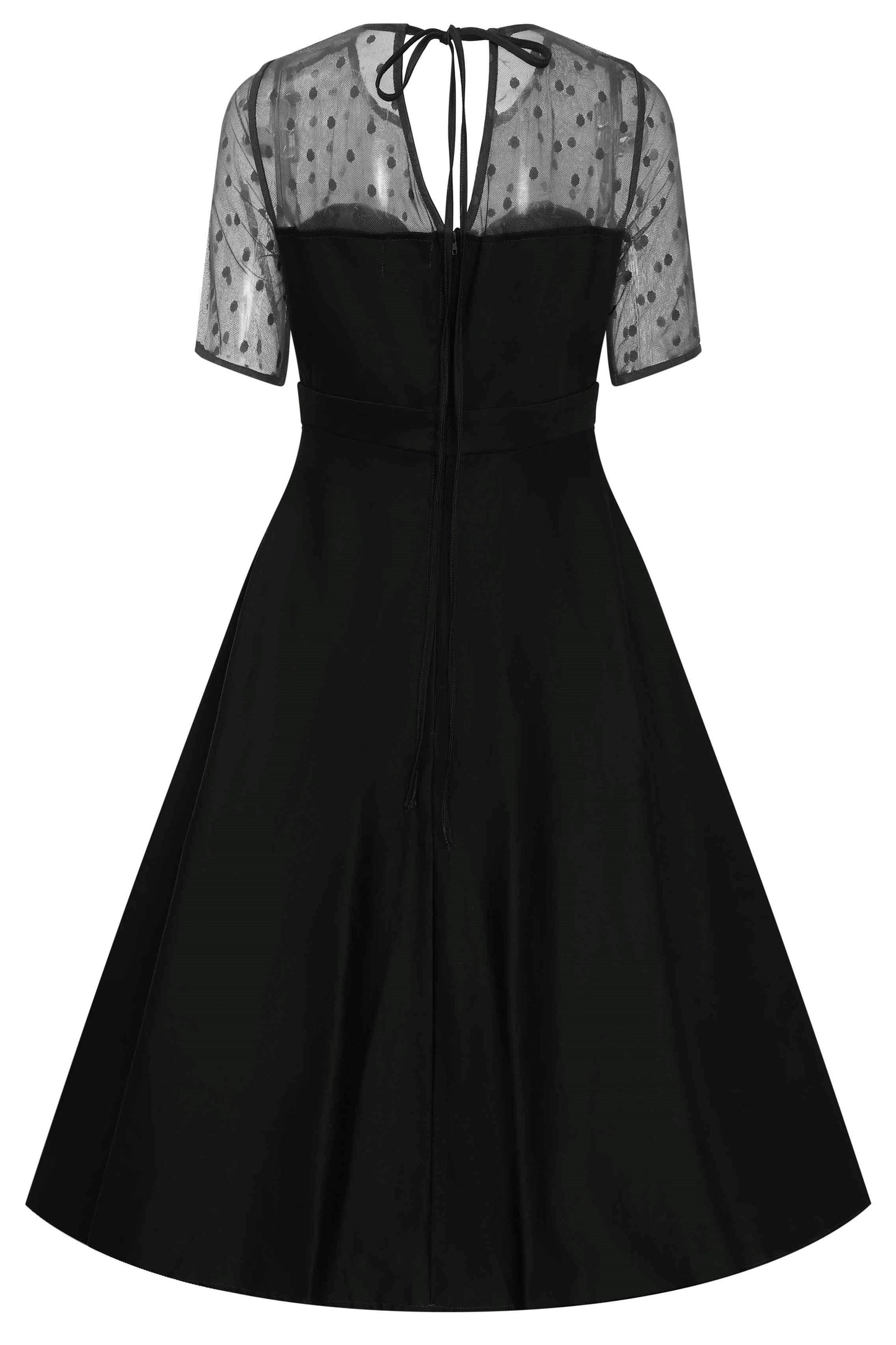 Elizabeth II Short Sleeved Polka Dot Mesh Dress