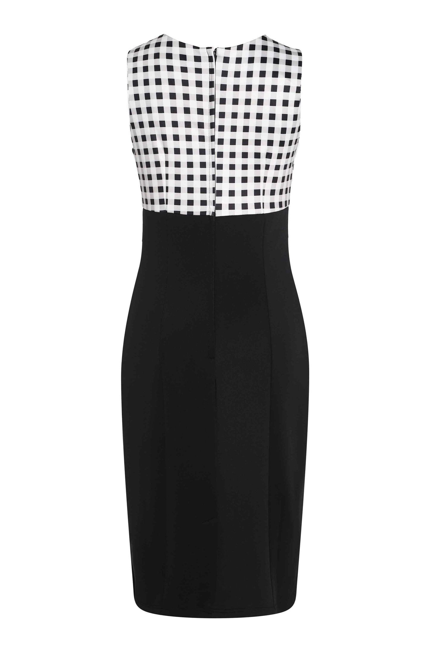 Cheryl Black Gingham Pencil Dress