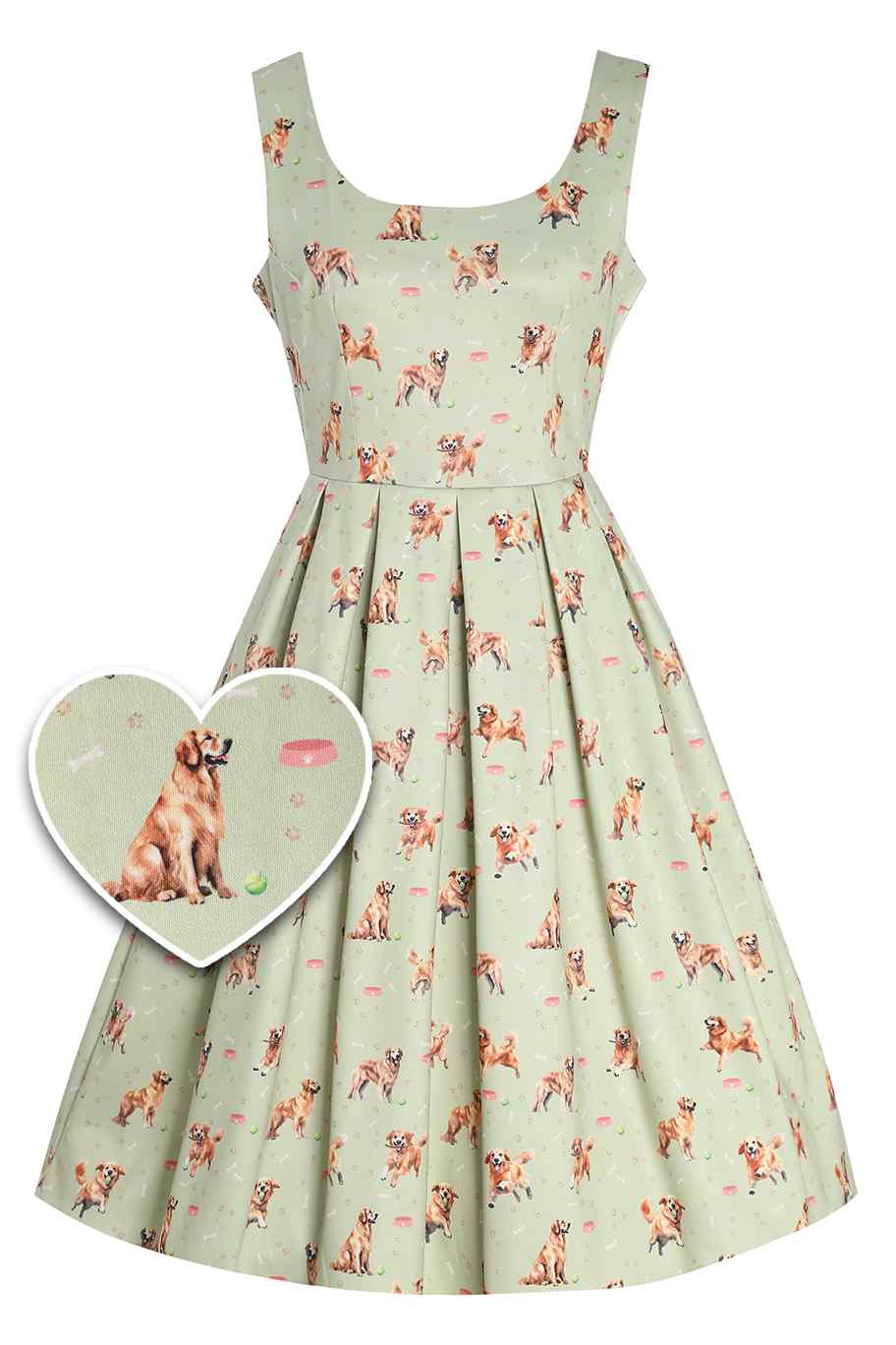 Amanda Golden Retriever Flared Dress