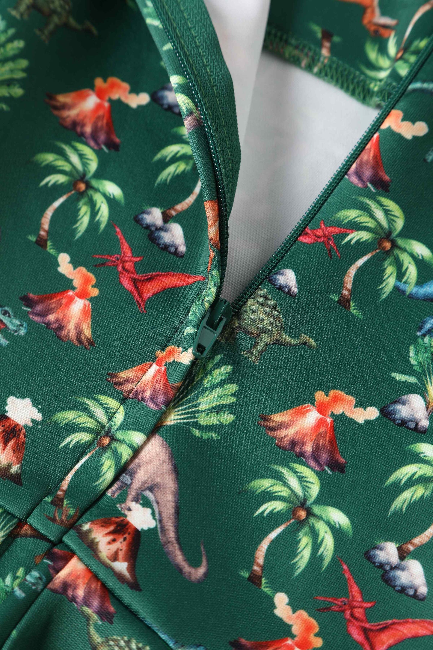 Amanda Green Dinosaur & Volcano Swing Dress