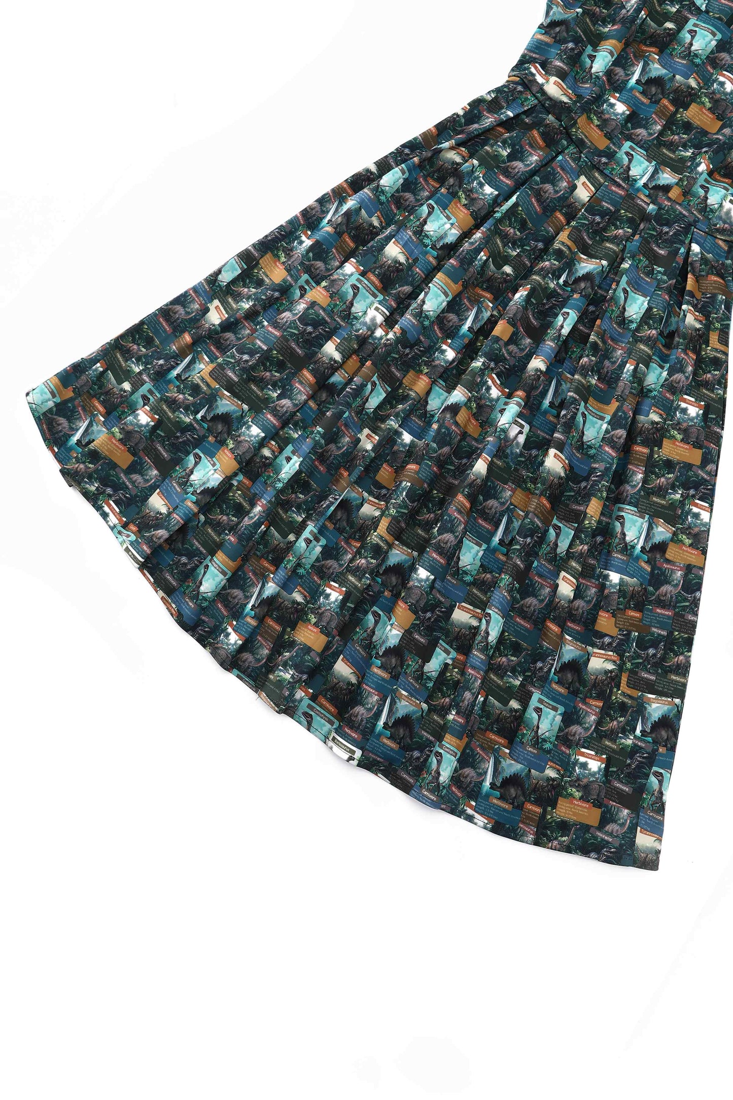 Amanda Green Dinosaur Flash Card Swing Dress