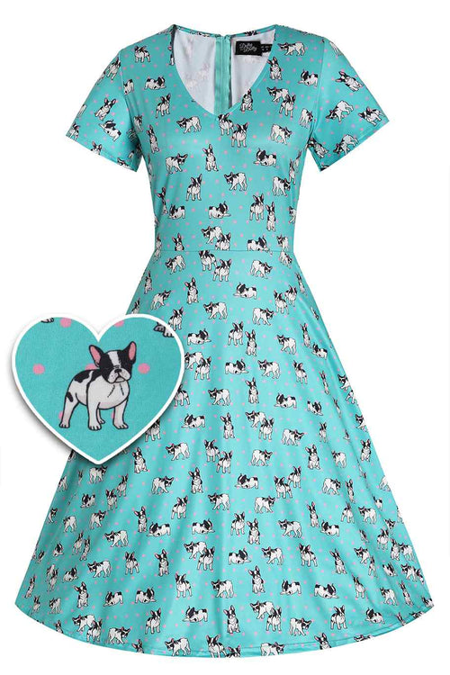 Palma Green Frenchie Short Sleeved Dress