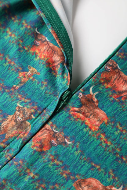Billie Green Highland Cattle Dress