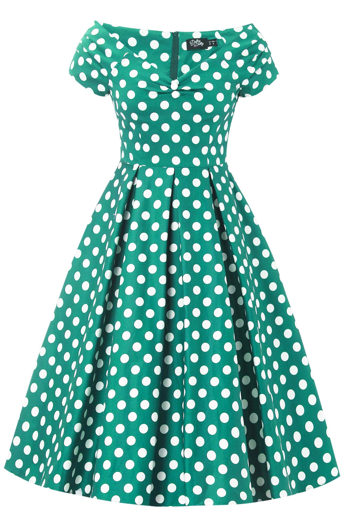 Lily Green Polka Dot Off Shoulder Dress