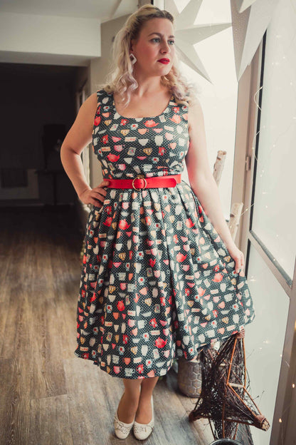 Amanda Green Teacup and Teapot Swing Dress