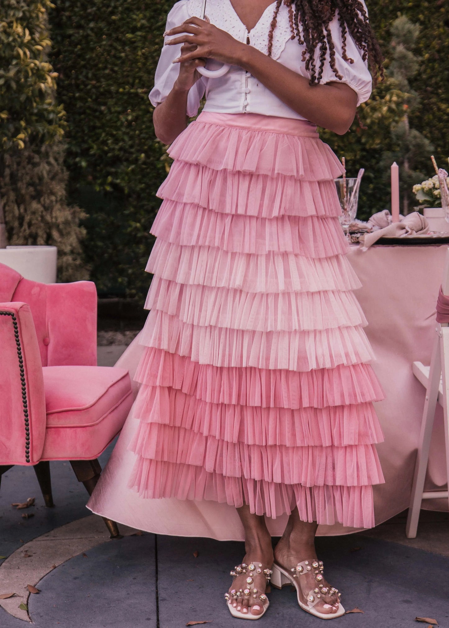 Falling Petals Skirt - Pink
