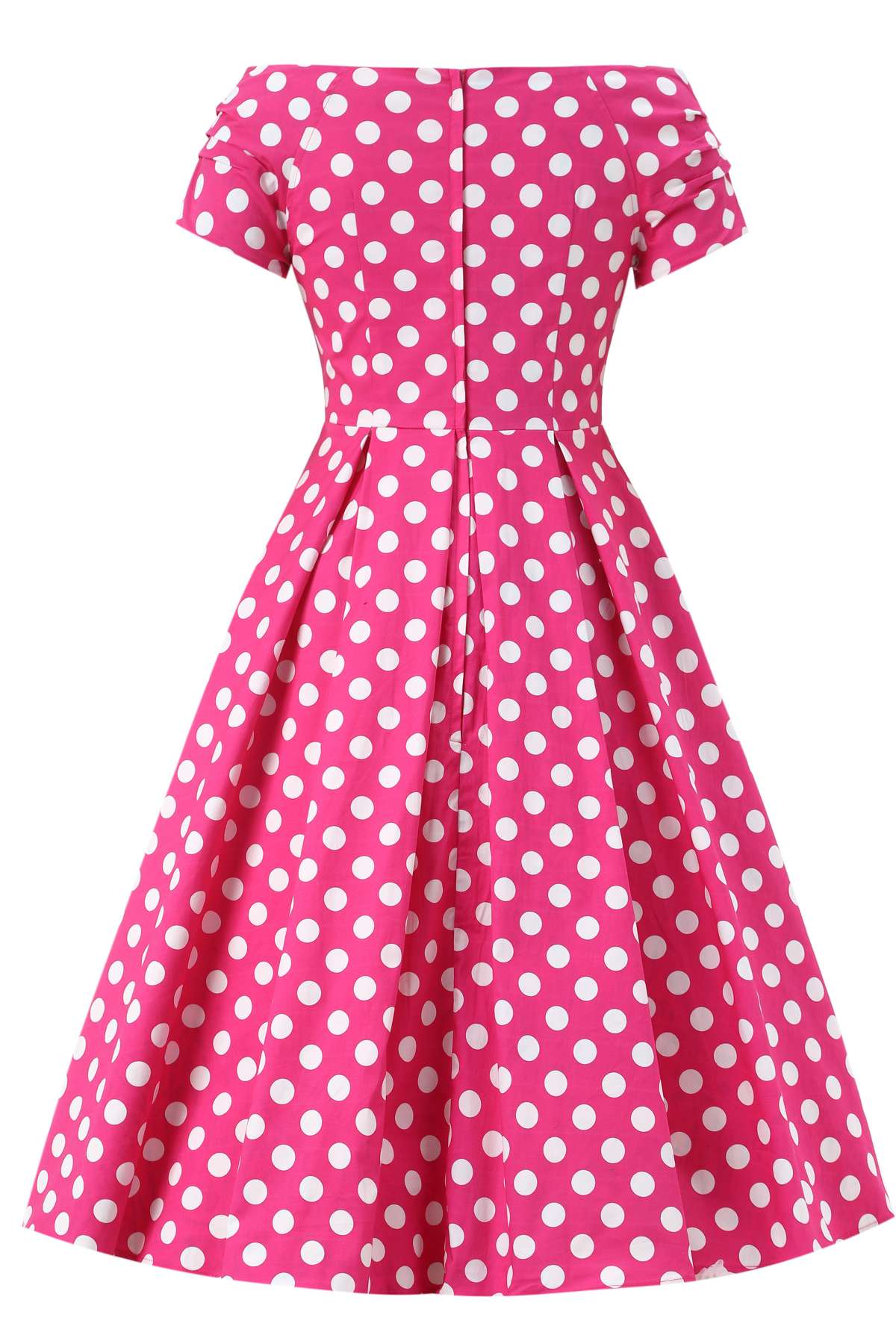Lily Hot Pink Polka Dot Off Shoulder Dress