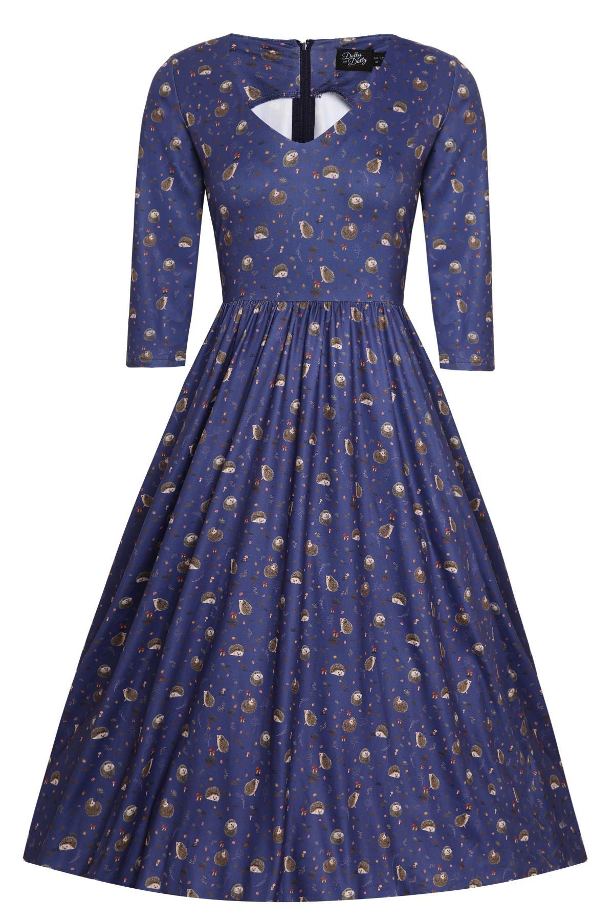 Billie Long Sleeved Purple Hedgehog Dress