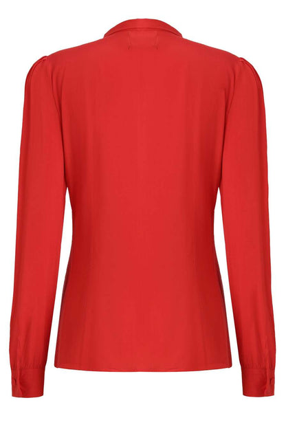 Margaret Long Sleeved Blouse In Red