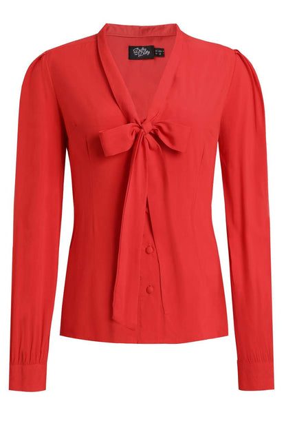 Margaret Long Sleeved Blouse In Red