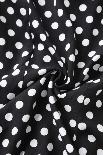 Margaret Polka Dot Long Sleeved Blouse In Black