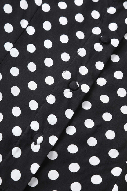 Margaret Polka Dot Long Sleeved Blouse In Black