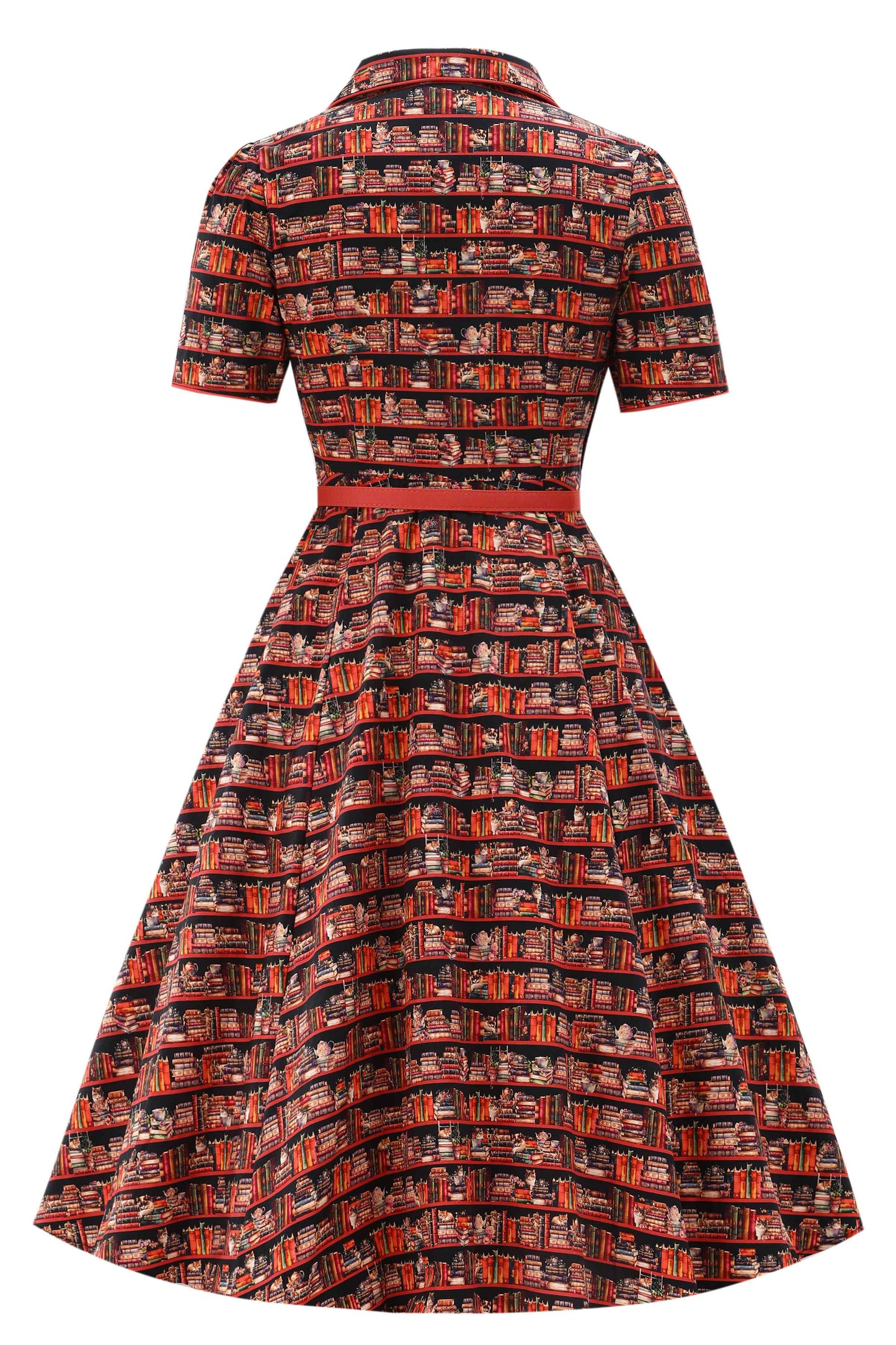 Mabel Midi Shirt Dress In Sleepy Cat Book Print