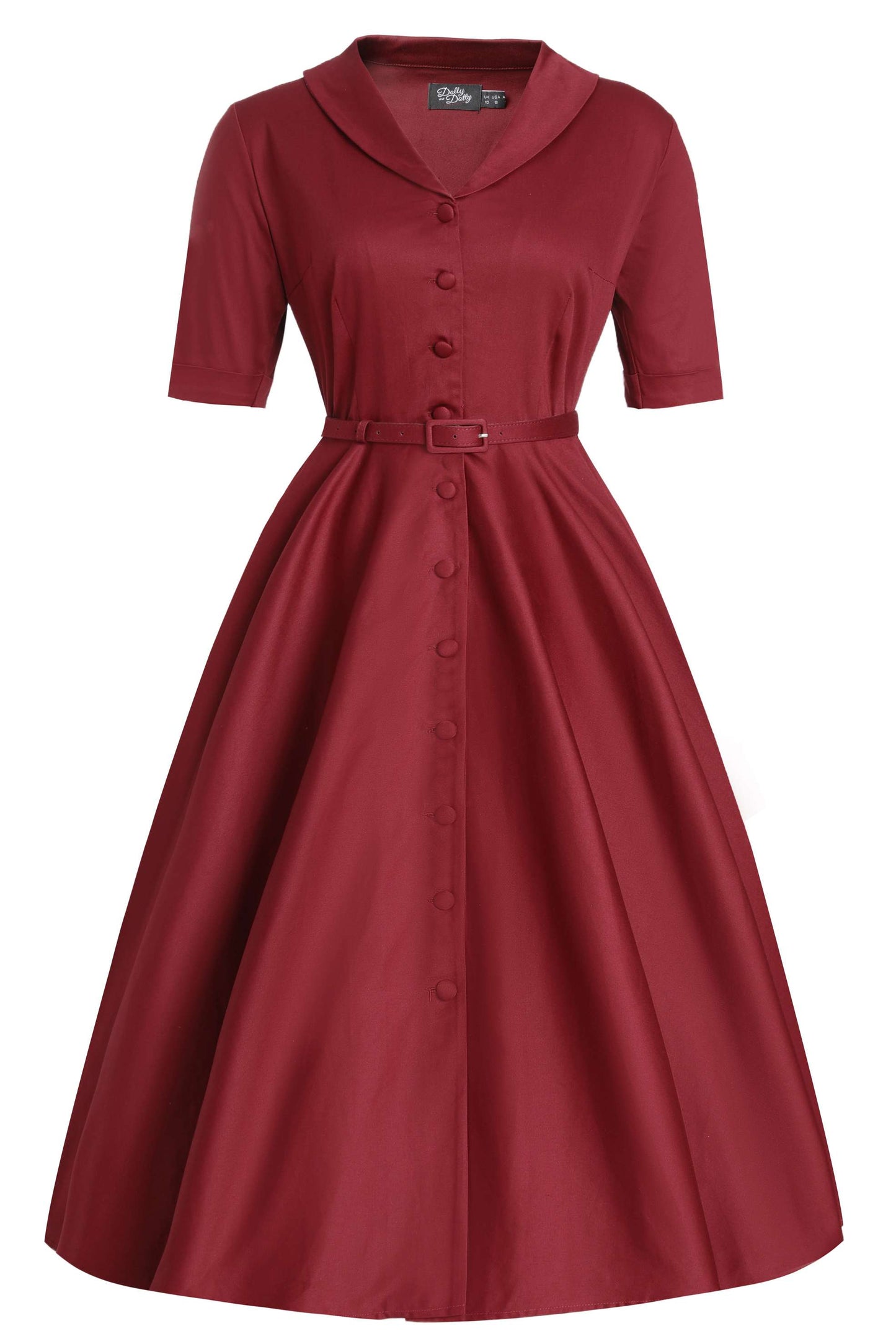 Mollie Scarlette Red Full Circle Shirt Dress