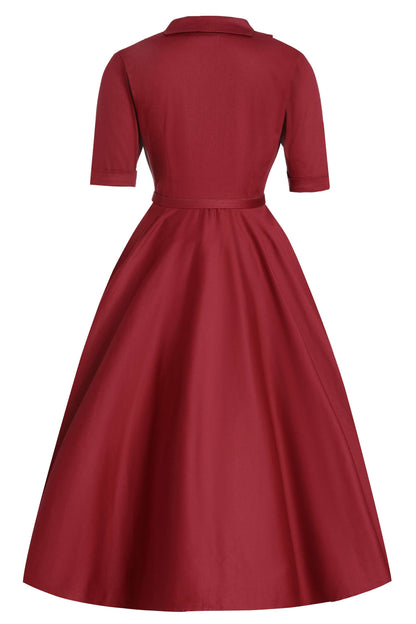 Mollie Scarlette Red Full Circle Shirt Dress