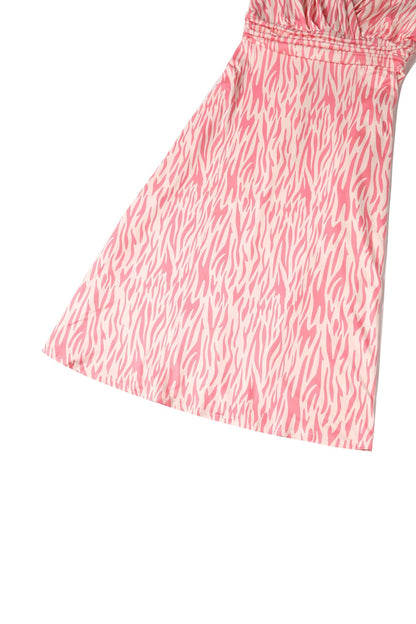 Donna Pink Animal Print Tea Dress