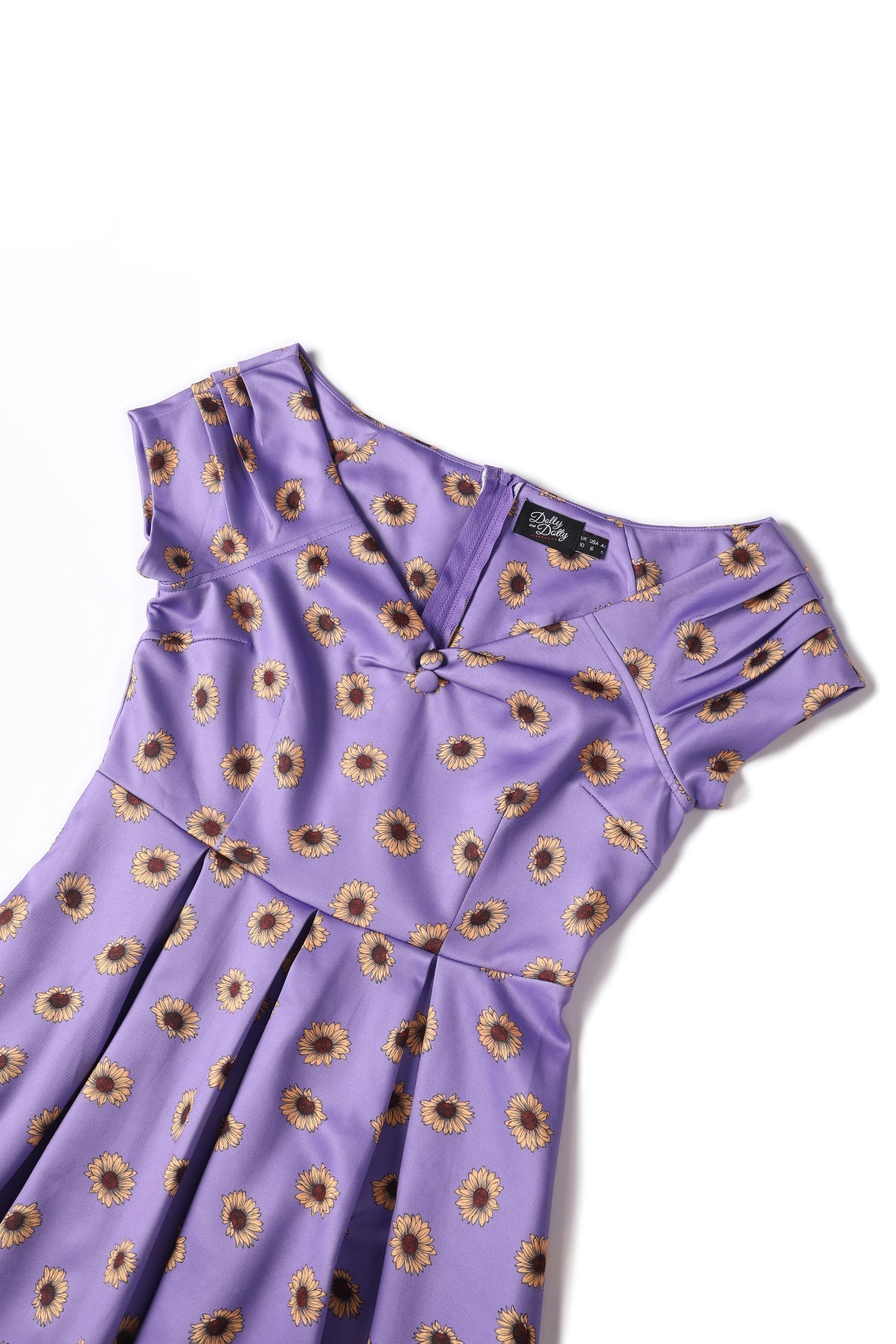 Lily Purple Off Shoulder Dress With Yellow Sunflowers