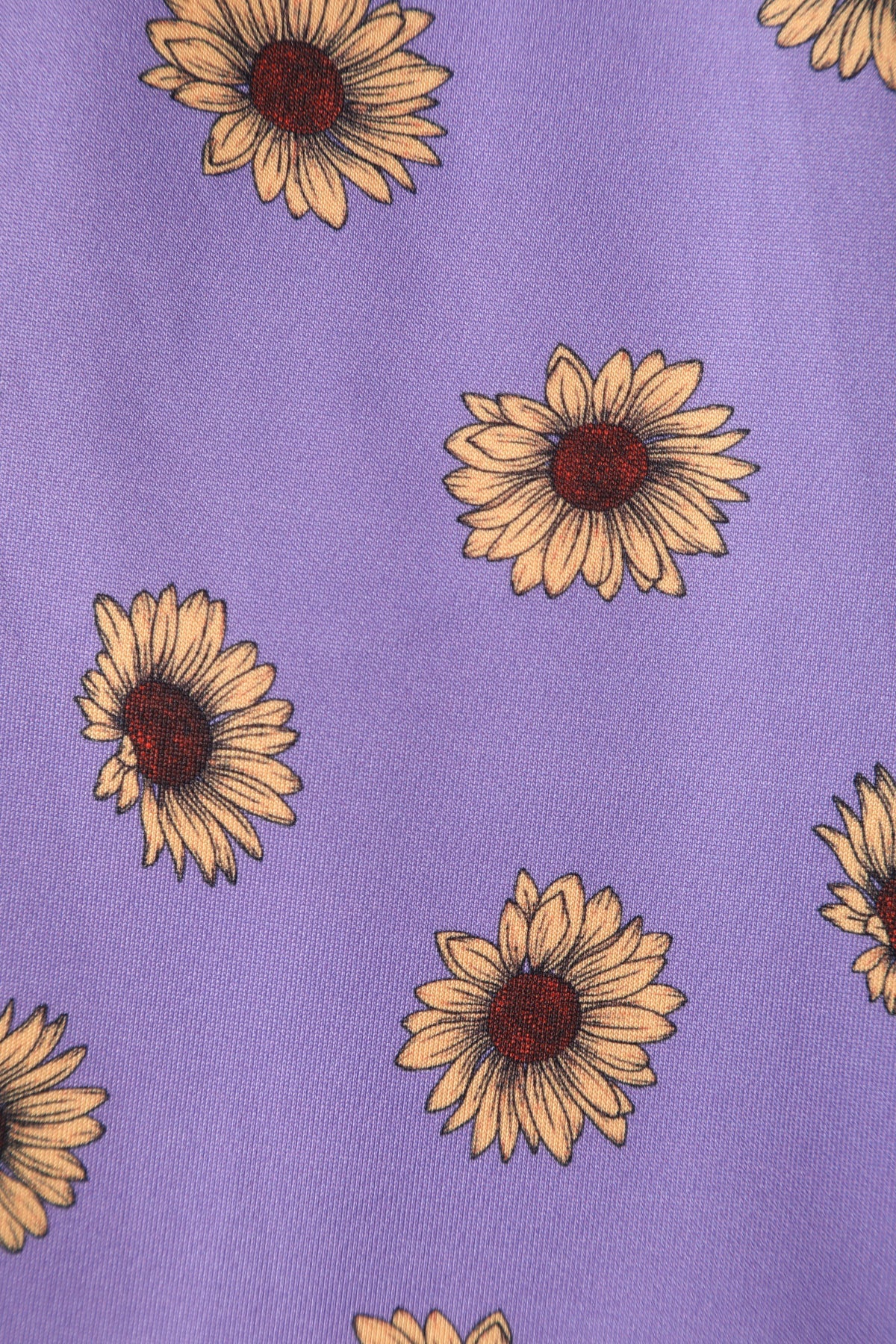 Lily Purple Off Shoulder Dress With Yellow Sunflowers