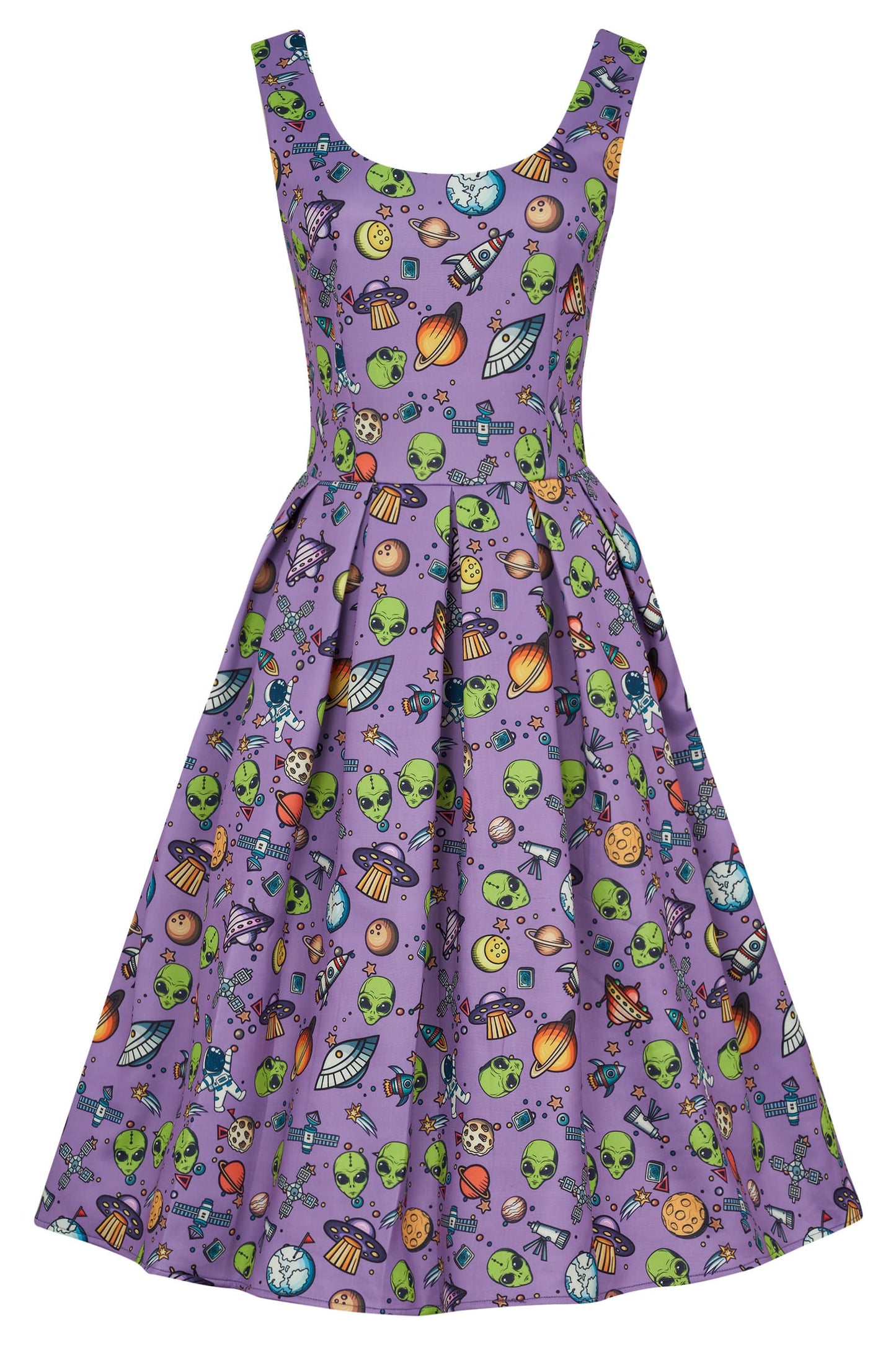 Amanda Purple UFO & Alien Swing Dress
