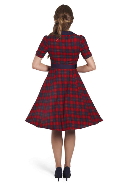 Penelope Red Tartan Shirt Dress