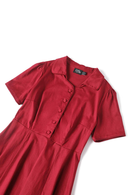 Penelope Retro Red Shirt Dress